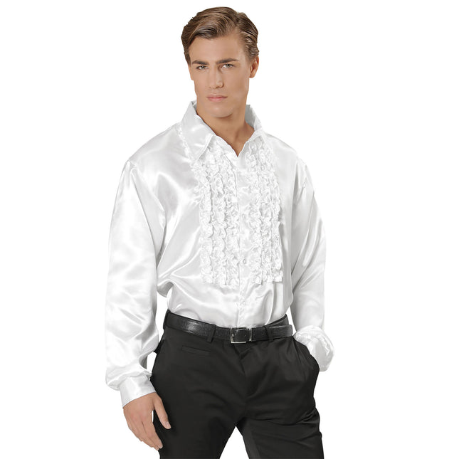 Blusa Disco 70S Blanco Hombre