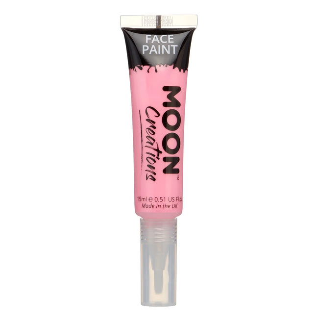 Moon Creations Pintura facial con pincel aplicador rosa 15ml