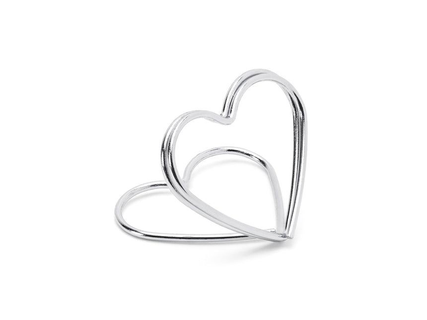 Tarjeteros Corazones Plata 2,5cm 10pcs