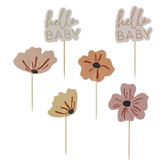 Cubrepastel Baby Shower Hello Baby 12pcs