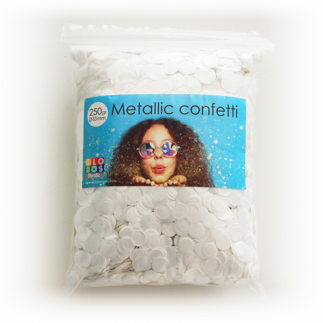 Confetti Redondo Blanco Metalizado 10mm