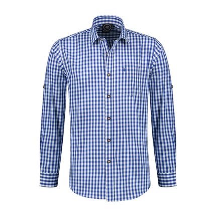 Blanco Azul Blusa Hombre Manga Corta Brazo Umbral