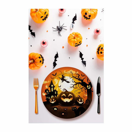 Platos Halloween Calabaza 23cm 6pcs