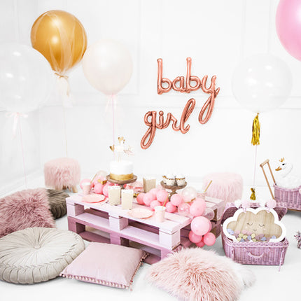 Set Globos Letra Bebé Oro Rosa Vacío 75,5cm