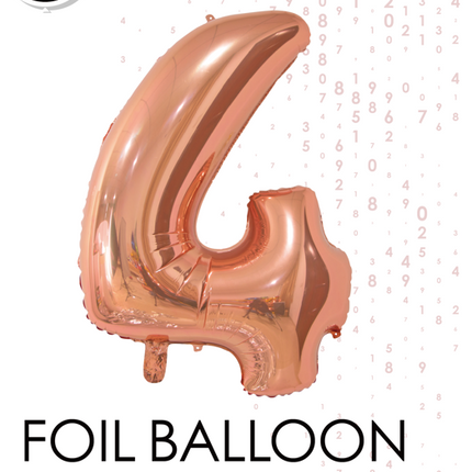 Globo de foil Figura 4 Oro Rosa 66cm