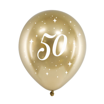 Globos 50 Años Oro 30cm 6pcs