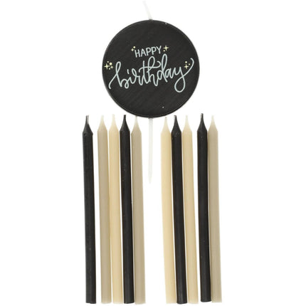 Velas de Feliz Cumpleaños Negras