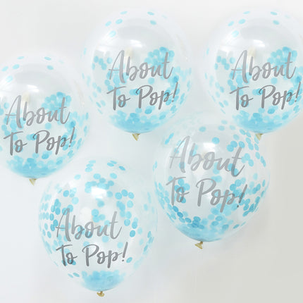 Globos Confeti Azul A Punto De Estallar 30cm 5pcs