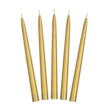 Velas Oro Metálico 24cm 10pcs