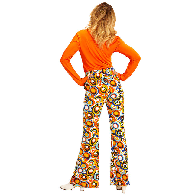 Pantalón Disco 70S Azul Naranja Mujer