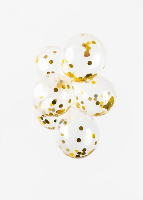 Globos Confetti Oro 30cm 6pcs