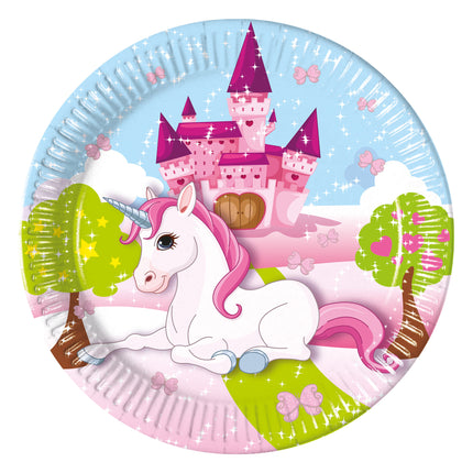 Platos Unicornio 20cm 8ud