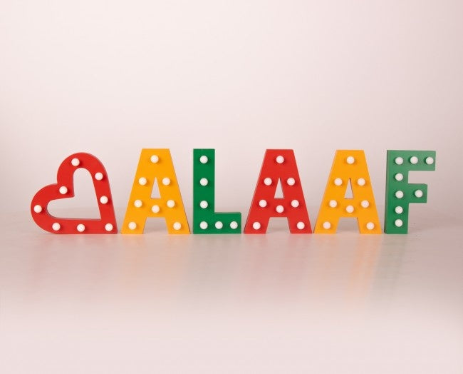 Set Letras Alaaf Con Luz 16.6Cm