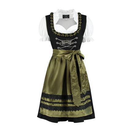 Vestido Dirndl Negro Verde Oktoberfest Señoras