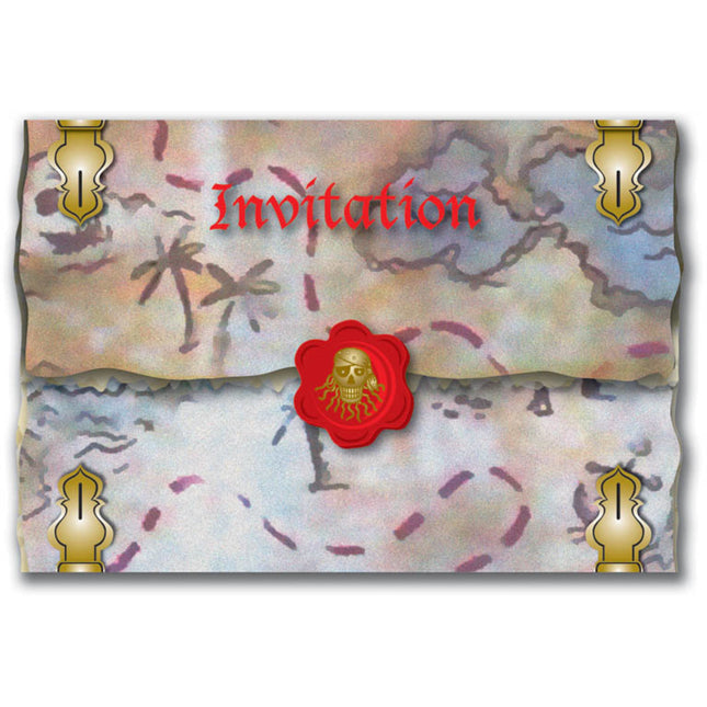 Invitaciones Pirata 8pcs