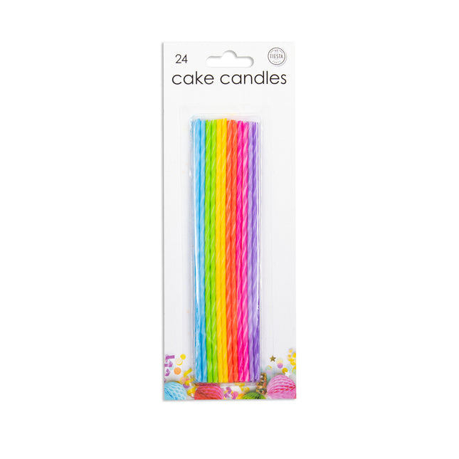 Velas de Cumpleaños de Colores 17cm 24pcs