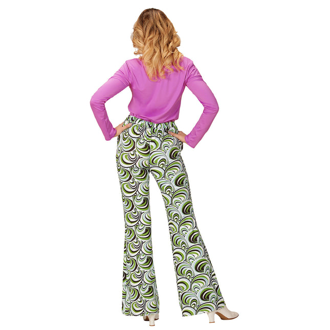 Pantalón Disco 70S Verde Mujer