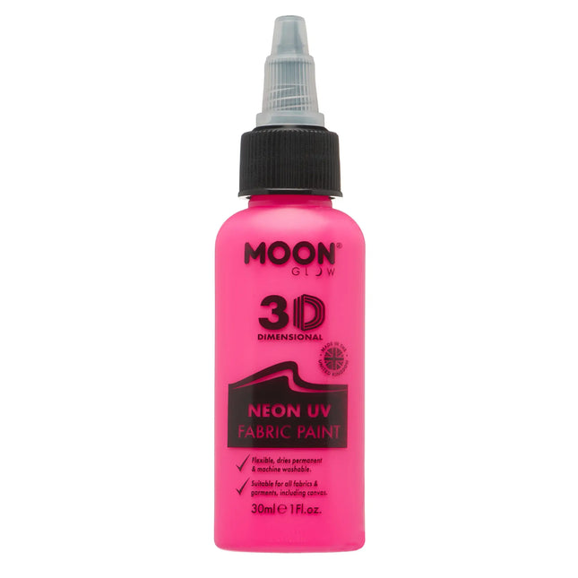 Moon Glow Pintura UV Neón para Telas 30ml Rosa Intenso 30ml