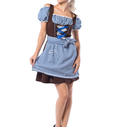 Vestido Dirndl Oktoberfest Azul Marrón