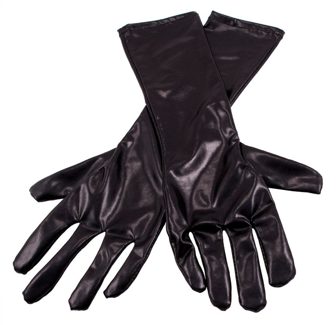 Guantes de Halloween Negro Metalizado