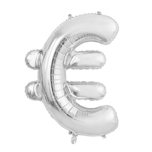 Globo Euro Sign Plata XL 102cm Vacío