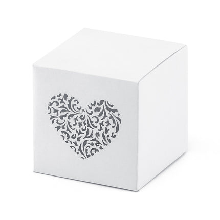 Cajas de regalo Cubo Corazón Blanco 5cm 10pcs