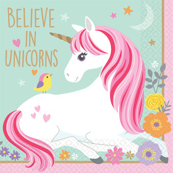 Servilletas Unicornio Colores 25cm 16uds.