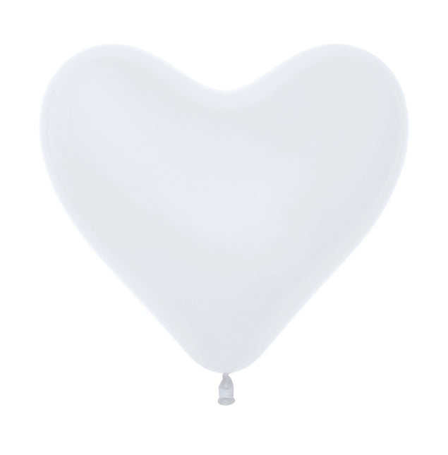 Globos Corazón Blanco 30cm 50pcs