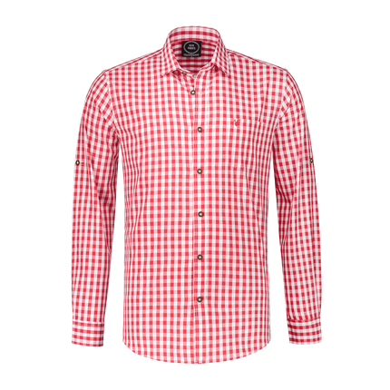 Blusa Blanca Roja Hombre Manga Corta Brazo Umbral