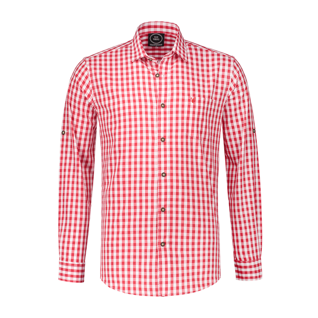 Blusa Blanca Roja Hombre Manga Corta Brazo Umbral