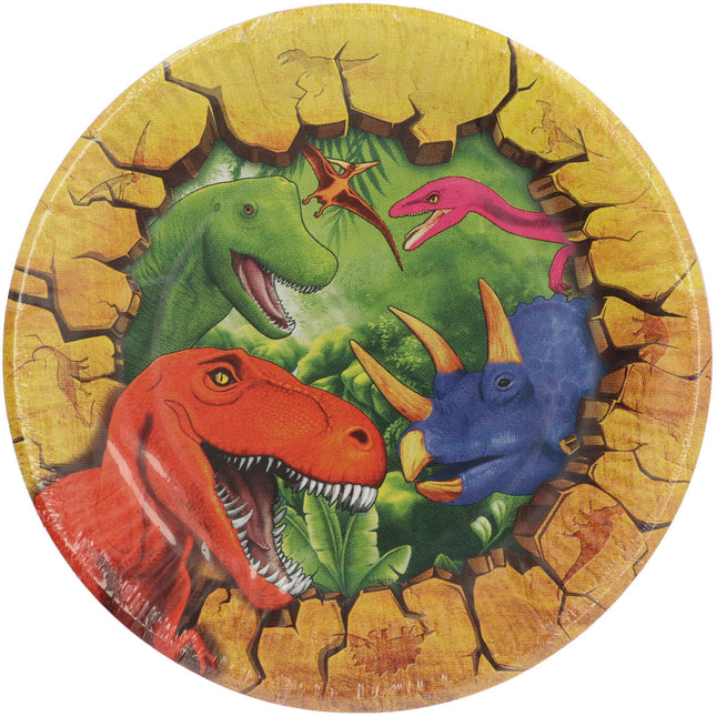 Platos de colores Dino 23cm 8uds.