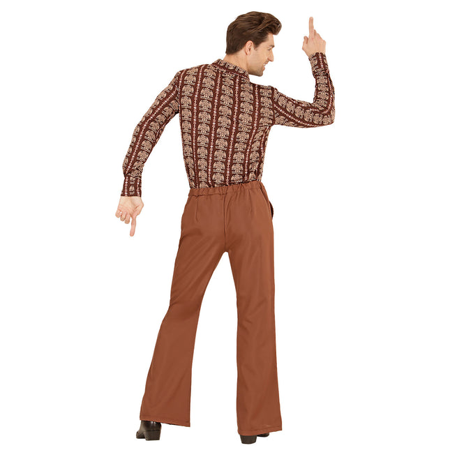 Pantalón Disco 70S Marrón Hombre