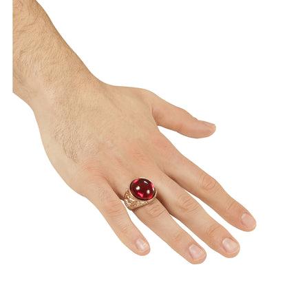 Anillo De Oro Con Piedra Roja