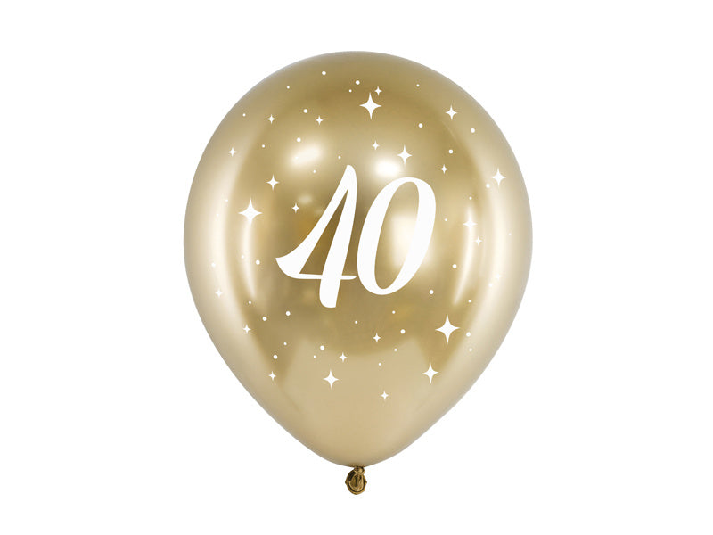 Globos 40 Años Oro 30cm 6pcs