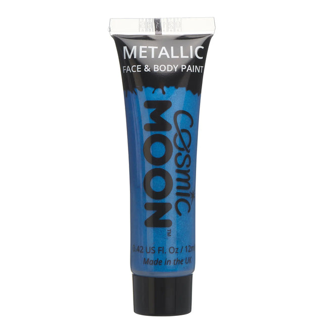 Pintura Facial Metalizada Luna Cósmica Azul 12ml