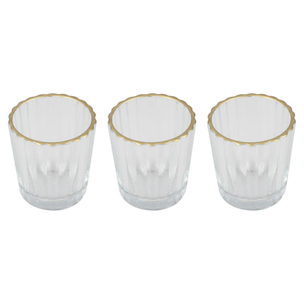 Vaso Candelero Dorado 3pcs