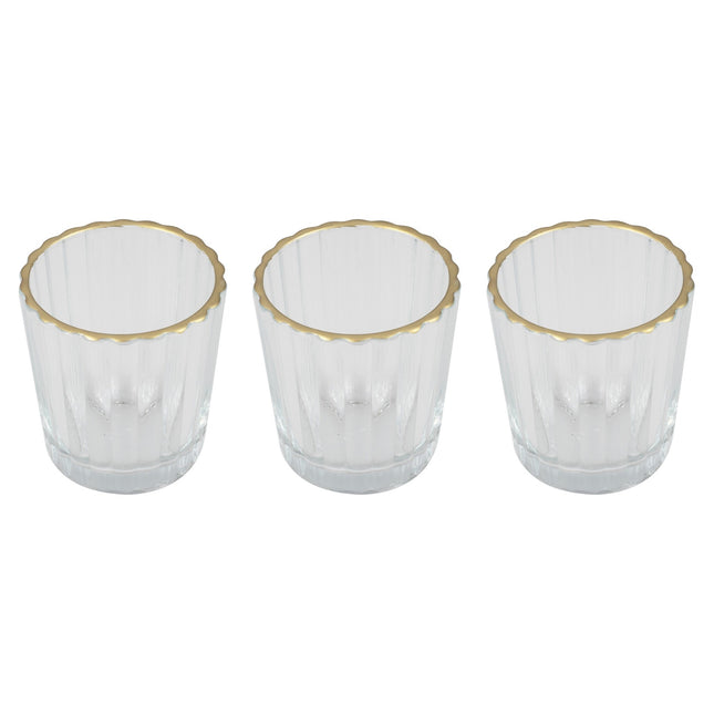 Vaso Candelero Dorado 3pcs