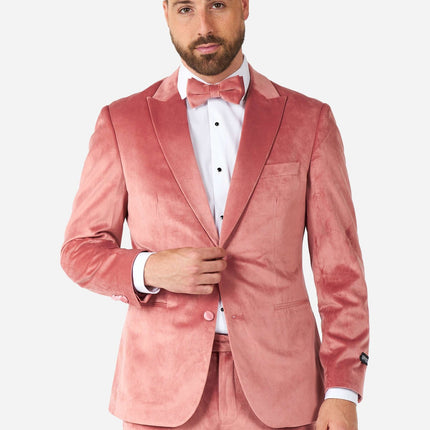 Esmoquin de terciopelo rosa claro para hombre <tc>OppoSuits</tc>