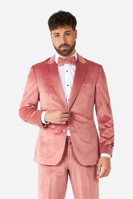 Esmoquin de terciopelo rosa claro para hombre OppoSuits