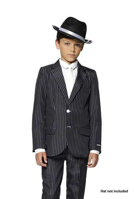 Traje negro a rayas Gangster Niño Suitmeister