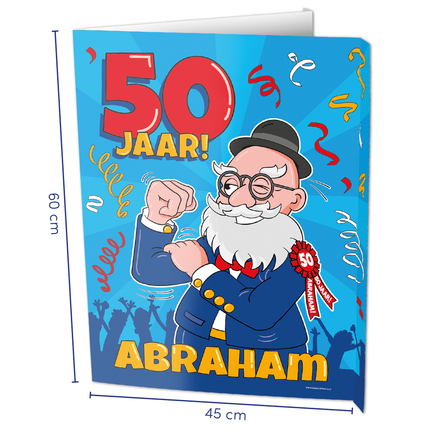 Cartel de escaparate Abraham 50 años 60cm