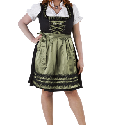 Vestido Dirndl Negro Verde Oktoberfest Señoras