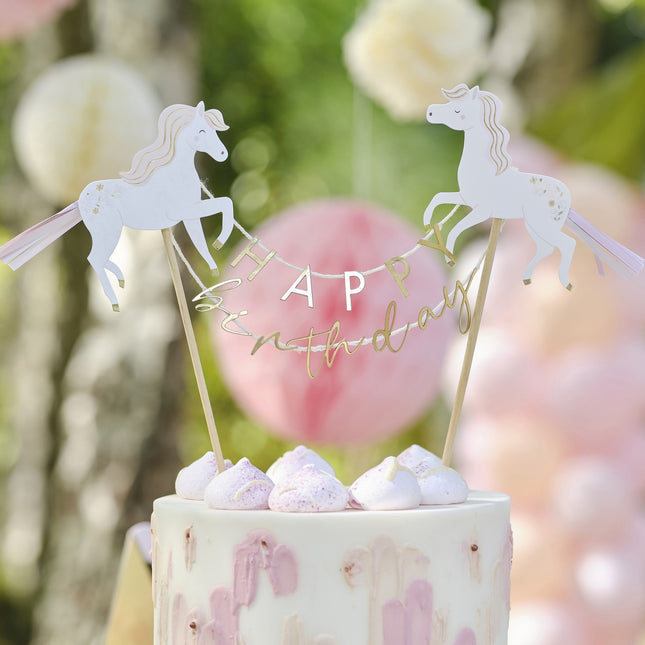 Caballos Cake topper Feliz Cumpleaños 15cm