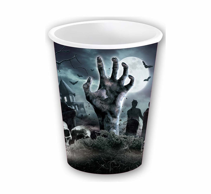 Vasos de Halloween Cementerio 355ml 6uds.