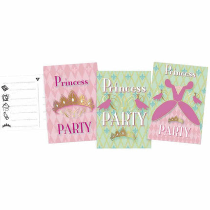 Invitaciones Fiesta Princesas 6pcs