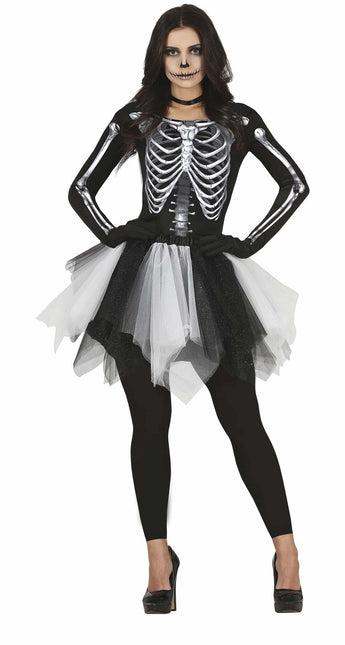 Esqueleto Vestido Halloween Señoras Negro