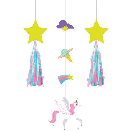 Unicornio Decoración Colgante 69cm 3 piezas