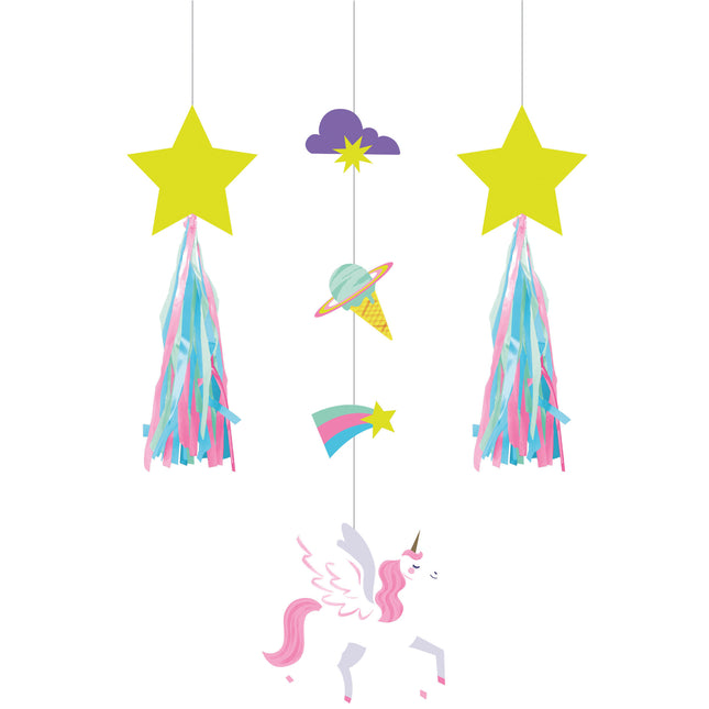 Unicornio Decoración Colgante 69cm 3 piezas