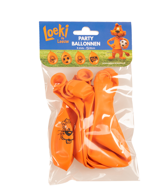 Loeki El León Globos Naranja 30cm 8pcs