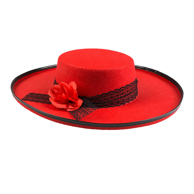 Sombrero Señorita Rojo 39cm